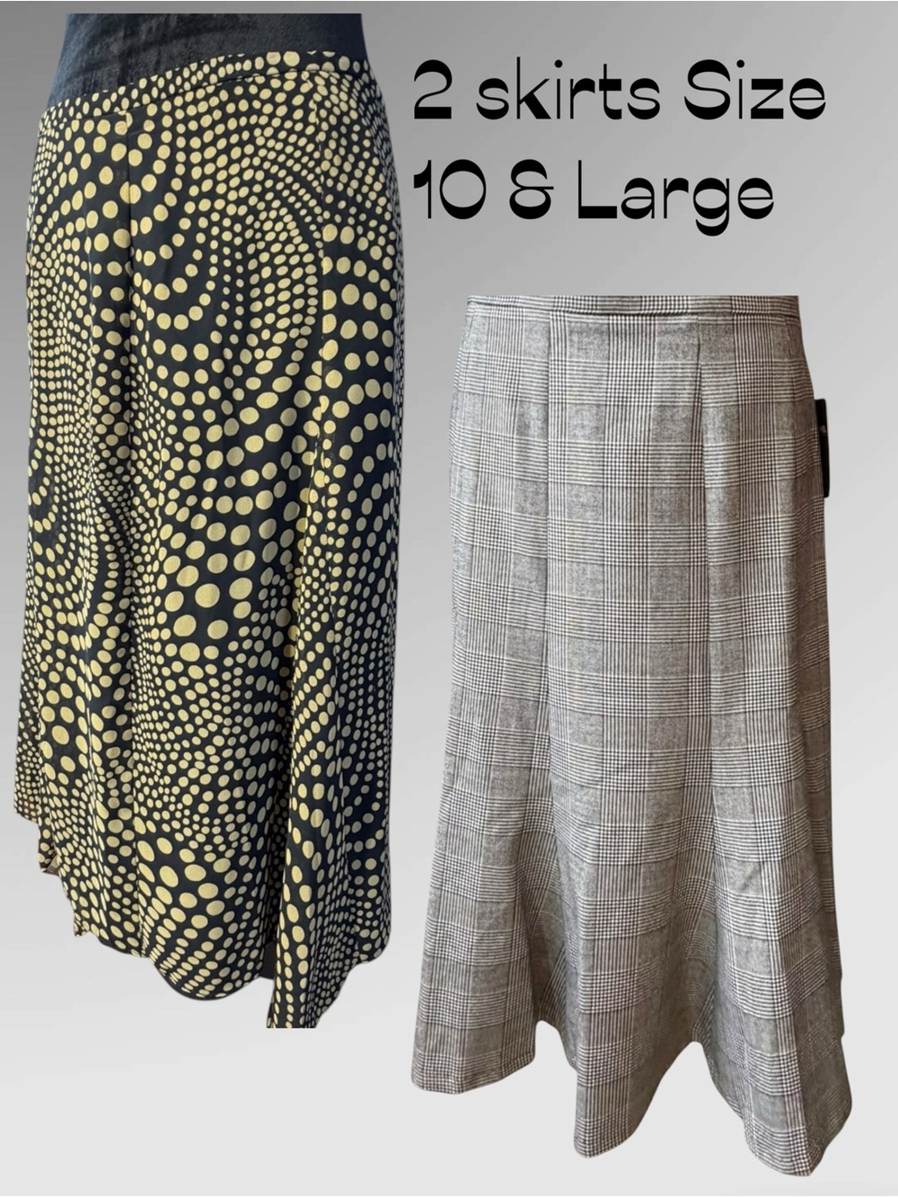 Zac & Rachel Gray and White Plaid Maxi Skirt & Studio layered